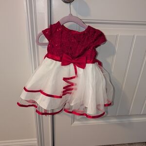 Red and White Baby Dress with Bow
